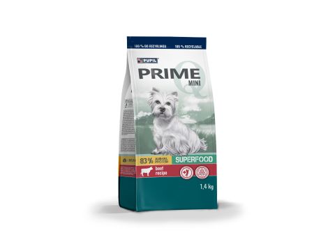 Karma sucha dla psa PUPIL Prime Mini bogata w wołowinę z wątróbką 5 x 1,4 kg - 2