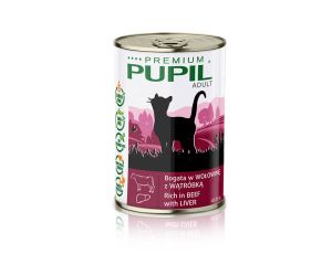 Karma mokra dla kota PUPIL Premium bogata w wołowinę z wątróbką 415 g