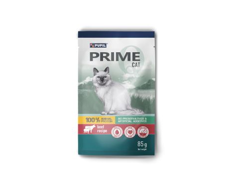 Karma mokra dla kota PUPIL Prime bogata w wołowinę z jagnięciną saszetka 85 g