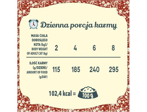 Karma sucha dla kota FOLK Wielkopolska kaczka z dodatkiem jabłek, przepiórki i śledzia 1,6kg + 10xKarma mokra dla kota FOLK Mazurska pyszna sarnina szalka 85 g - 15