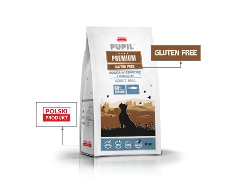 Karma sucha dla psa PUPIL Premium Gluten Free M&L bogata w szprotkę z ziemniakami 12 kg - 2