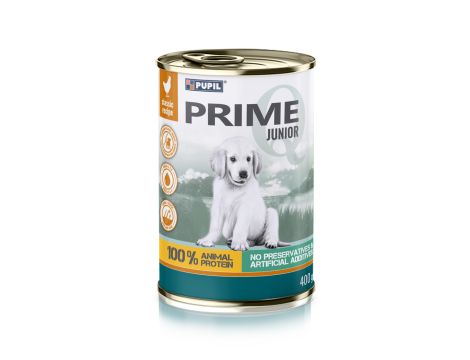 Karma sucha dla psa PUPIL Prime JUNIOR 4x,2,7kg + 10xKarma mokra dla psa PUPIL Prime JUNIOR bogata w kurczaka 400 g - 9