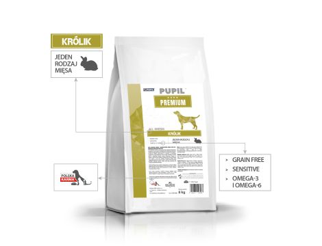 Karma sucha dla psa PUPIL Premium KRÓLIK All Breeds 2x8kg - 3