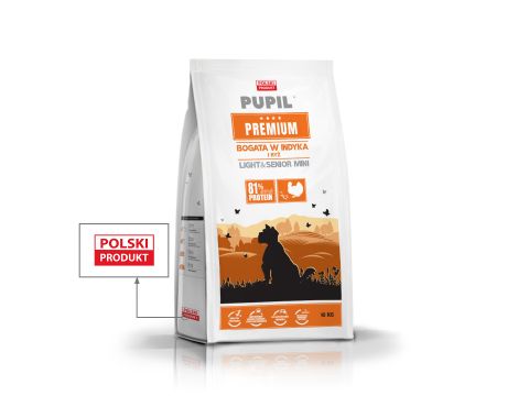 Karma sucha dla psa PUPIL Premium Light&Senior MINI bogata w indyka i ryż 10 kg - 2