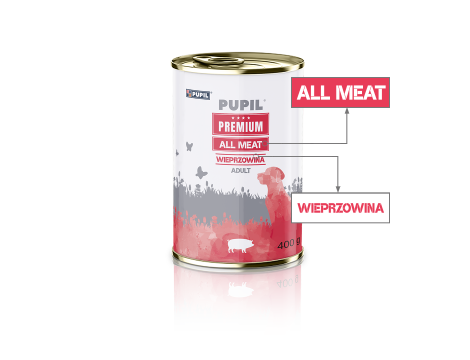 Karma mokra dla psa PUPIL Premium All Meat ADULT wieprzowina 10 x 400 g - 3