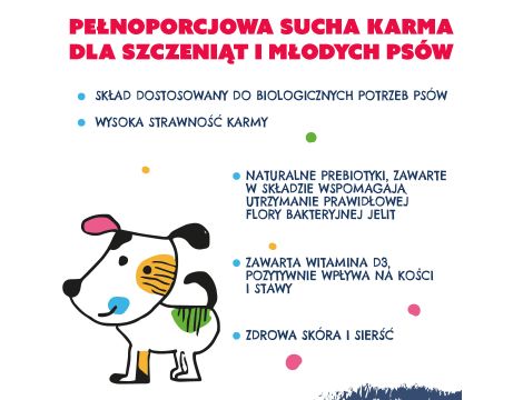 Karma sucha dla psa TEO Junior bogata w drób 1 kg - 5