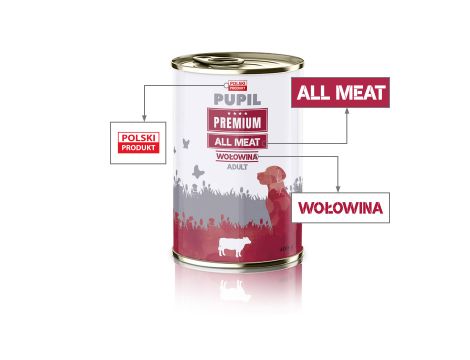 Karma mokra dla psa PUPIL Premium All Meat ADULT wołowina 400 g - 2