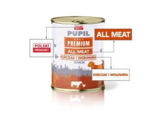 Karma mokra dla psa PUPIL Premium All Meat JUNIOR kurczak i wołowina 800 g - image 2