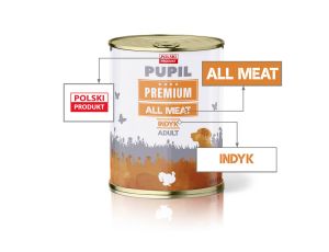 Karma mokra dla psa PUPIL Premium All Meat ADULT indyk 800 g - image 2
