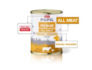 Karma mokra dla psa PUPIL Premium All Meat ADULT kurczak i wołowina 800 g - image 2