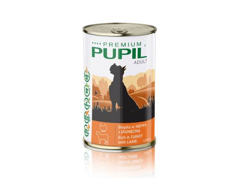 Karma mokra dla psa PUPIL Premium bogata w indyka z jagnięciną 1250 g