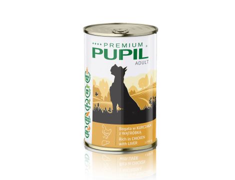 Karma mokra dla psa PUPIL Premium bogata w kurczaka z wątróbką 1250 g