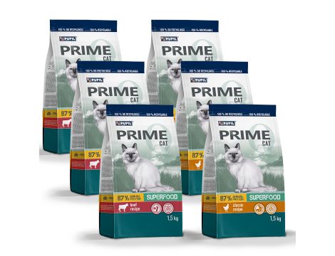 Karma sucha dla kota PUPIL Prime 6 x 1,5 kg MIX