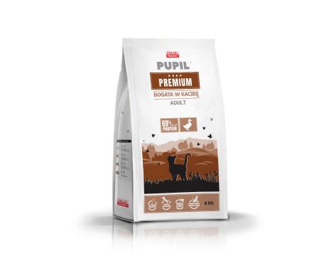 Karma sucha dla kota PUPIL Premium bogata w kaczkę 8 kg