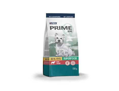 Karma sucha dla psa PUPIL Prime Mini bogata w wołowinę z wątróbką 720 g