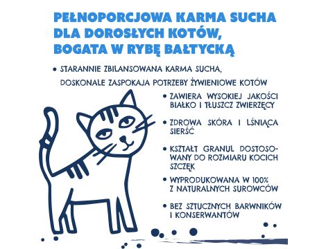 Karma sucha dla kota TEO bogata w rybę bałtycką 400 g - 6