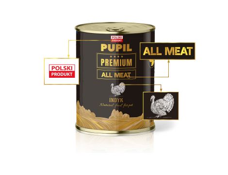 Karma mokra dla psa PUPIL Premium All Meat GOLD indyk 800 g - 2