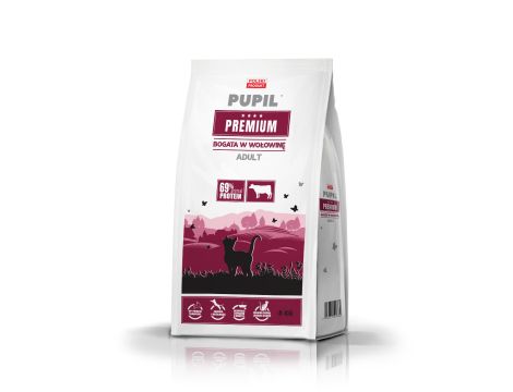Karma sucha dla kota PUPIL Premium bogata w wołowinę 8 kg - 2