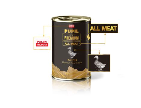 Karma mokra dla psa PUPIL Premium All Meat GOLD kaczka 400 g - 2