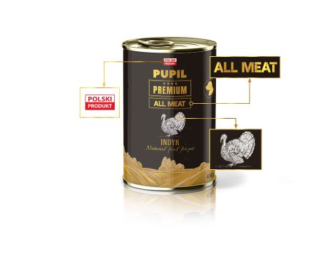 Karma mokra dla psa PUPIL Premium All Meat GOLD indyk 400 g - 2
