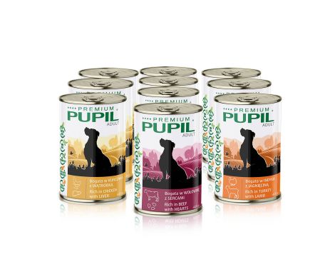 Karma mokra dla psa PUPIL Premium 10 x 415 g MIX