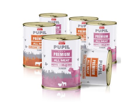 Karma mokra dla psa PUPIL Premium All Meat JUNIOR MIX smaków 6 x 800 g