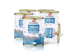 Karma mokra dla psa PUPIL Premium All Meat ADULT ryba bałtycka 6 x 800 g