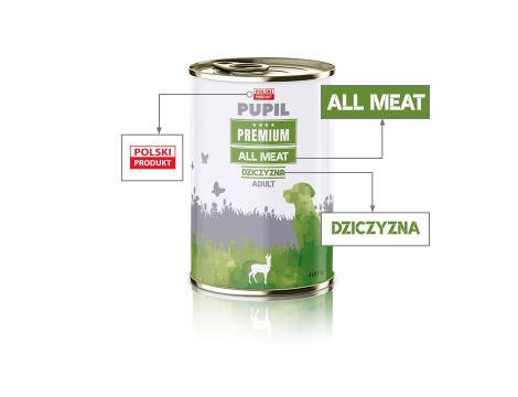Karma mokra dla psa PUPIL Premium All Meat ADULT dziczyzna 10 x 400 g - 3