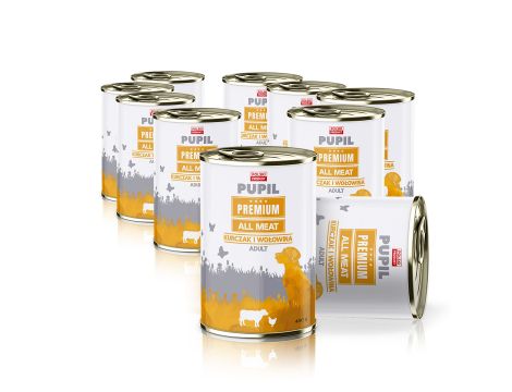 Karma mokra dla psa PUPIL Premium All Meat ADULT kurczak i wołowina 10 x 400 g