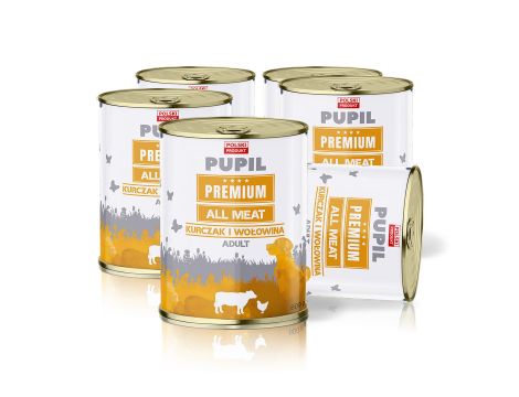 Karma mokra dla psa PUPIL Premium All Meat ADULT kurczak i wołowina 6 x 800 g