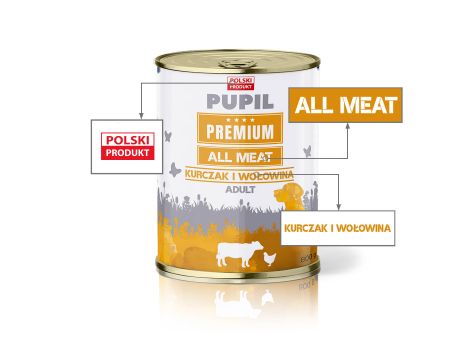 Karma mokra dla psa PUPIL Premium All Meat ADULT kurczak i wołowina 6 x 800 g - 3