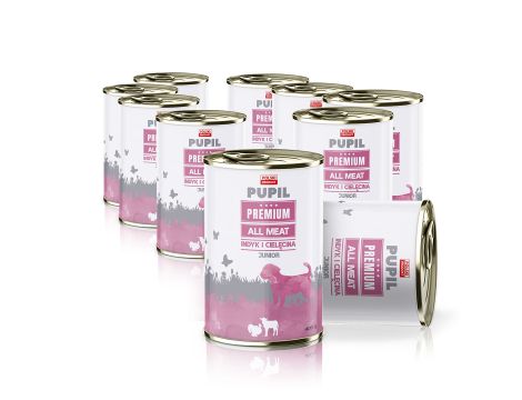 Karma mokra dla psa PUPIL Premium All Meat JUNIOR indyk i cielęciną 10 x 400 g