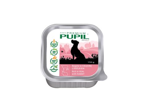Karma mokra dla psa PUPIL Premium szalka bogata w cielęcinę z królikiem 150 g
