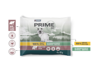 Karma mokra dla kota PUPIL Prime bogata w jagnięcinę z indykiem + cielęcinę z królikiem 4 x 85 g - image 2