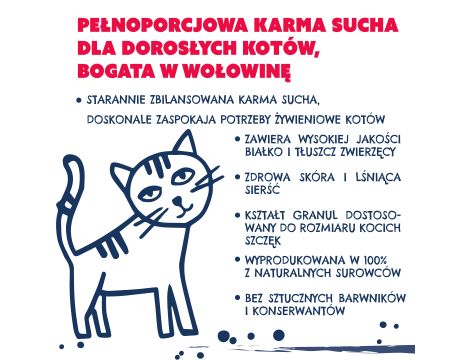 Karma sucha dla kota TEO bogata w wołowinę 1 kg - 6