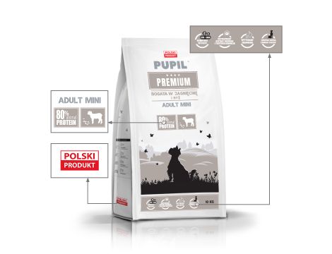 Karma sucha dla psa PUPIL Premium MINI bogata w jagnięcinę i ryż 10 kg - 2