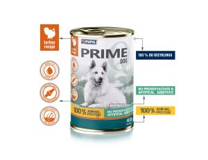 Karma mokra dla psa PUPIL Prime  bogata w indyka z wątróbką 400 g - image 2