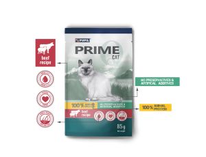 Karma mokra dla kota PUPIL Prime bogata w wołowinę z jagnięciną saszetka 85 g - image 2