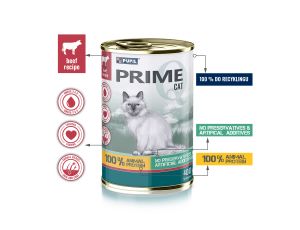 Karma mokra dla kota PUPIL Prime bogata w wołowinę z wątróbką 400 g - image 2