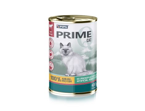 Karma mokra dla kota PUPIL Prime bogata w wołowinę z wątróbką 400 g