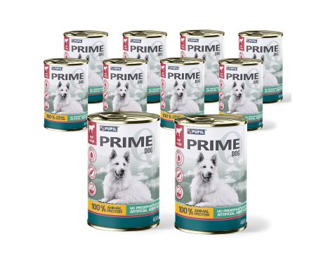 Karma mokra dla psa PUPIL Prime bogata w wołowinę 10 x 400 g
