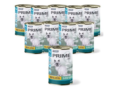Karma mokra dla kota PUPIL Prime bogata w łososia z pstrągiem 10 x 400 g