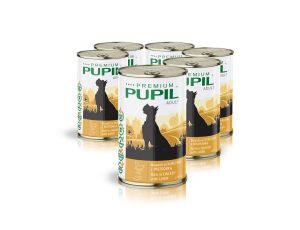 Karma mokra dla psa PUPIL Premium bogata w kurczaka z wątróbką 6x1250 g