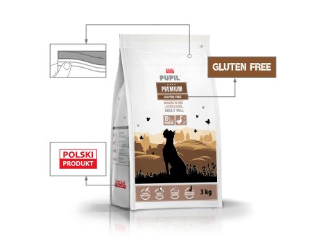 Karma sucha dla psa PUPIL Premium Gluten Free M&L bogata w gęś z ryżem i aronią 3 kg - 2