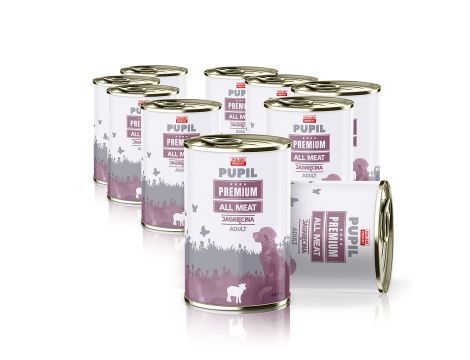 Karma sucha dla psa PUPIL Premium MINI bogata w jagnięcinę i ryż 10kg+10xKarma mokra dla psa PUPIL Premium All Meat ADULT jagnięcina 400 g - 9