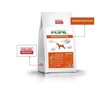 Karma sucha dla psa PUPIL Premium MONOPROTEIN MINI bogata w kaczkę 10kg+10xKarma mokra dla psa PUPIL Premium All Meat 400g mix - 2
