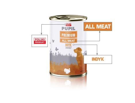 Karma sucha dla psa PUPIL Premium MONOPROTEIN MINI bogata w kaczkę 10kg+10xKarma mokra dla psa PUPIL Premium All Meat 400g mix - 9
