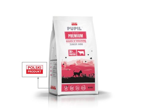 Karma sucha dla psa PUPIL Premium JUNIOR MINI bogata w wołowinę 10 kg - 2