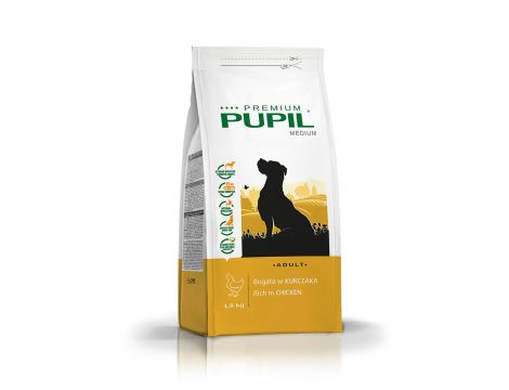 Karma sucha dla psa PUPIL Premium MEDIUM bogata w kurczaka 1,6 kg